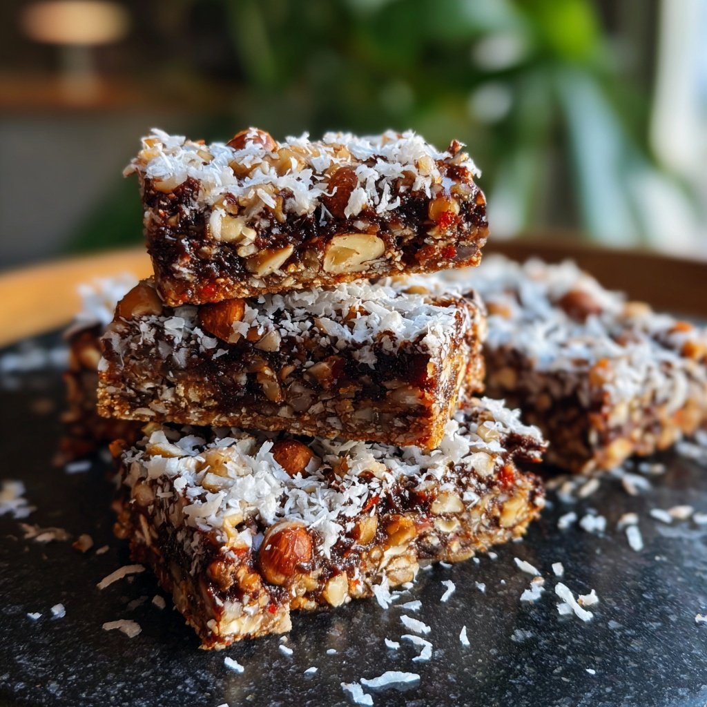 Chocolate Hazelnut Coconut Bars