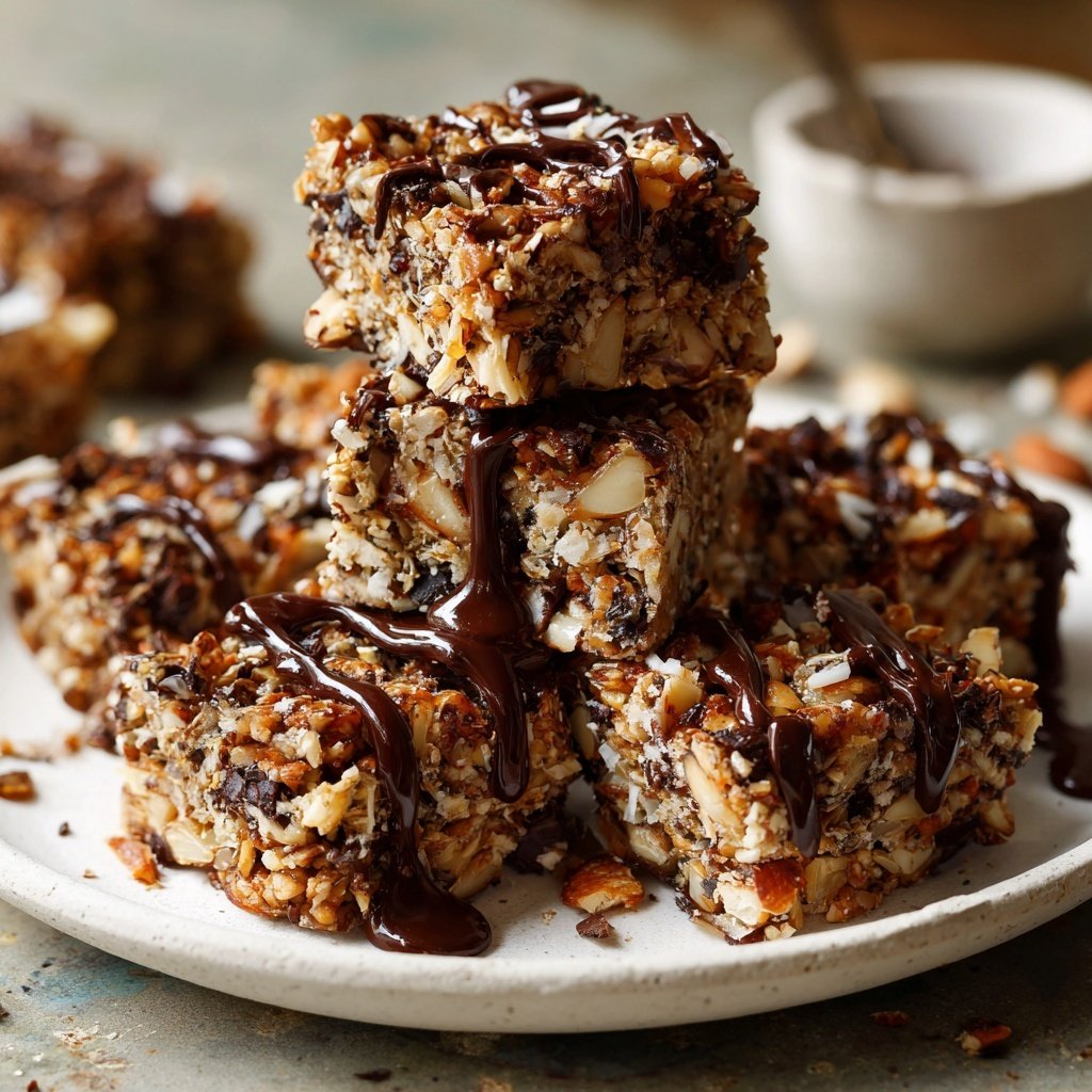 Chocolate Almond Coconut Snack Bars