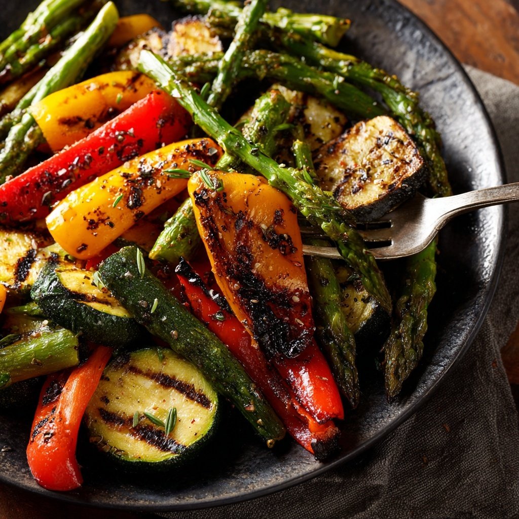 Healthy Dinner Grilled Veggie Plate