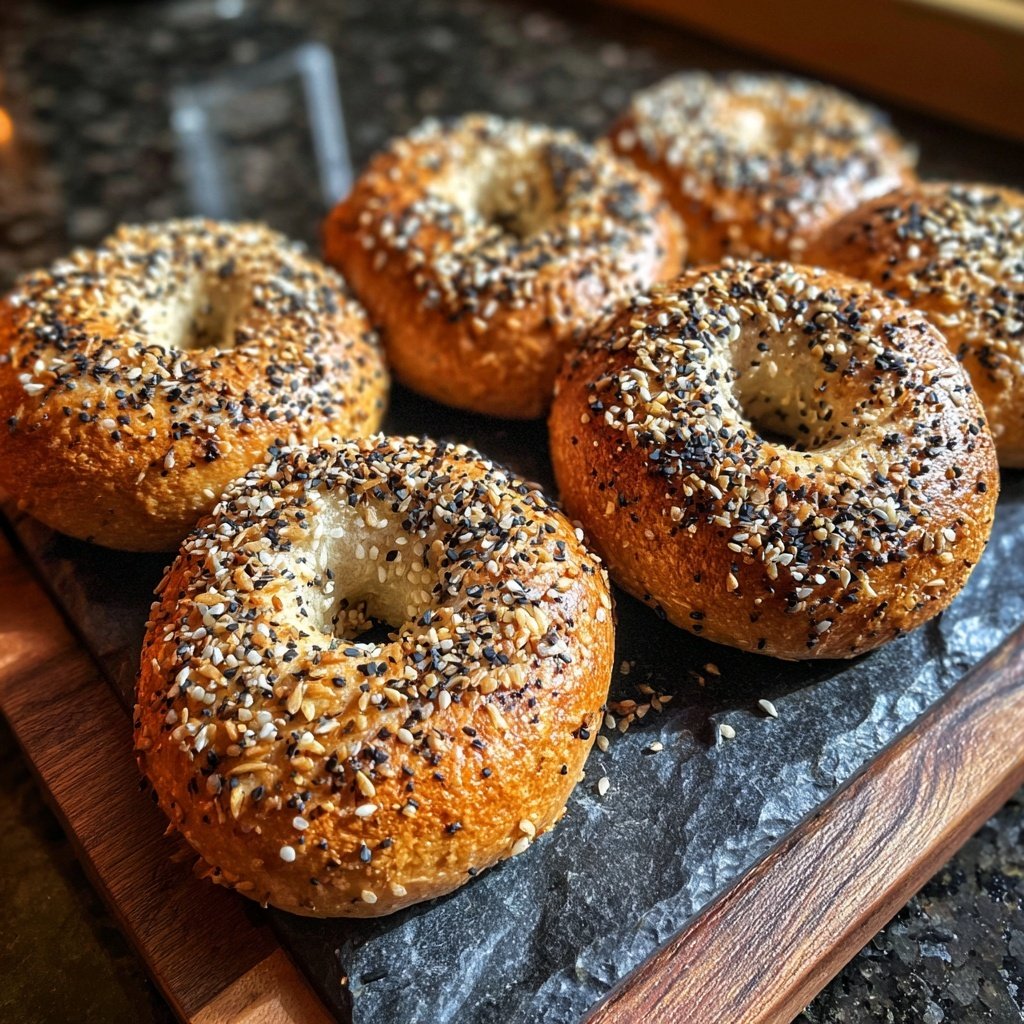 Protein Seeded Breakfast Bagels
