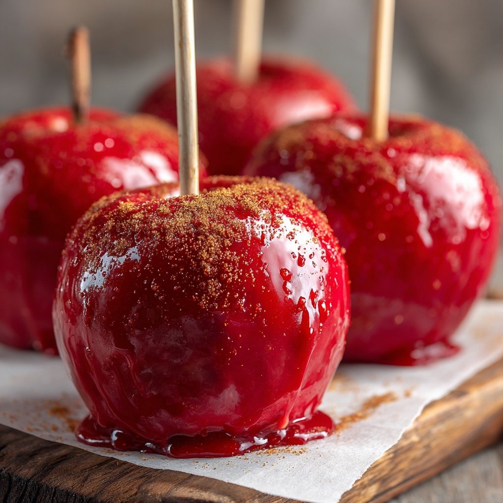 Red Candy Apples With Cinnamon