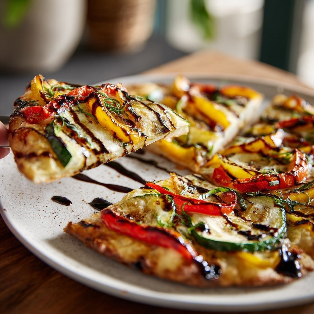 Super Bowl Party Food Roasted Veggie Flatbread