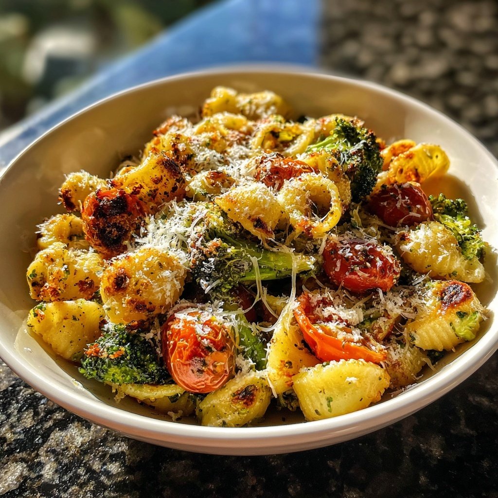 Roasted Broccoli Veggie Pasta