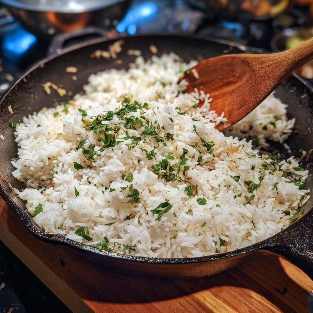 Jamaican Garlic Lime Rice Skillet