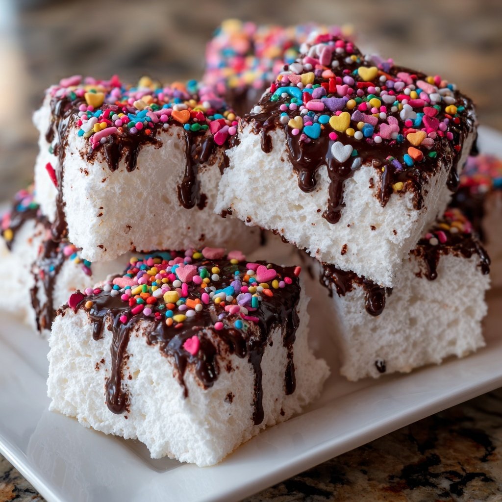 Valentines Treats Chocolate Marshmallow Squares