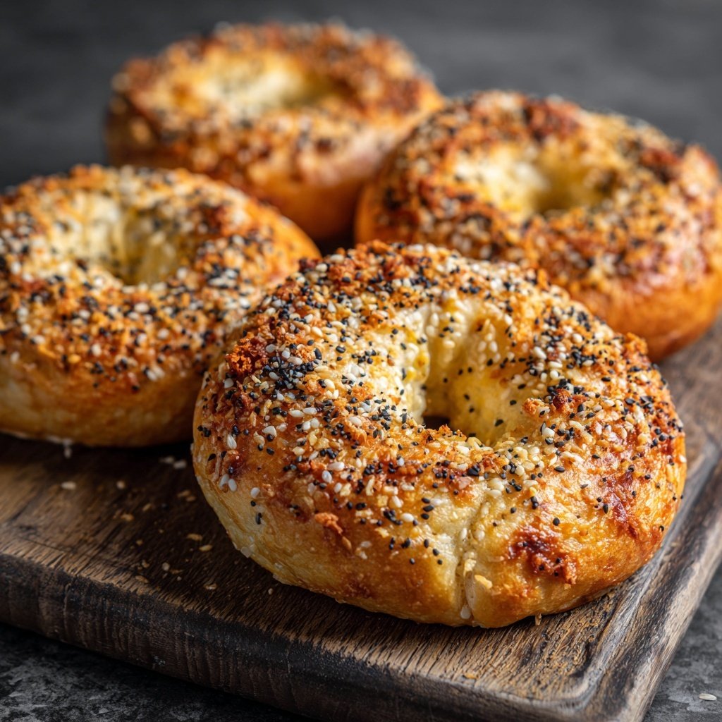 Air Fryer Protein Bagels