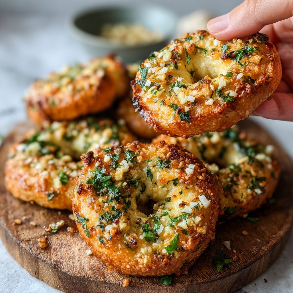 Air Fryer Garlic Herb Bagels
