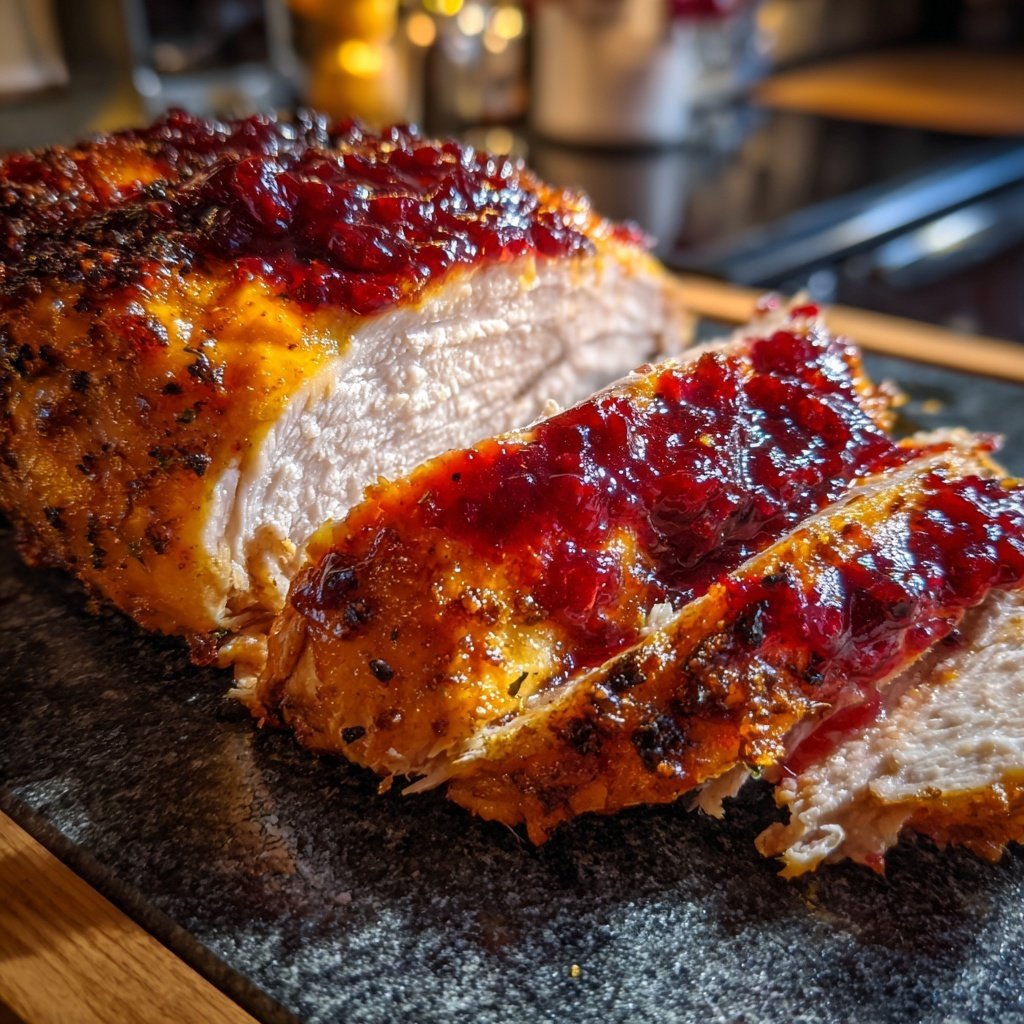 Roasted Turkey with Cranberry Glaze
