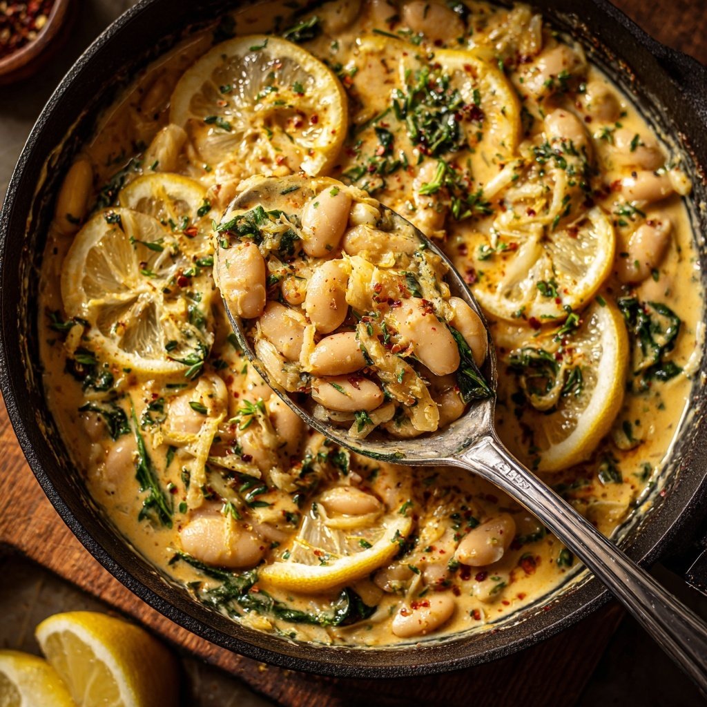 Creamy Lemon White Bean Skillet