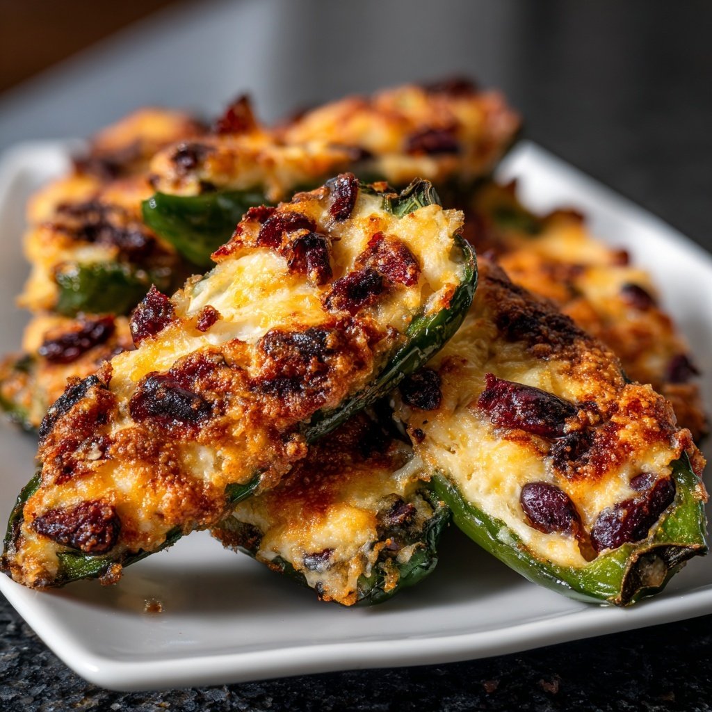 Jalapeno Poppers Stuffed with Black Beans