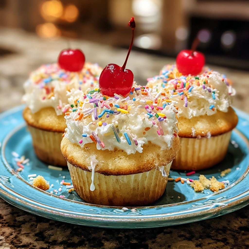 Classic Soft Vanilla Birthday Cupcakes