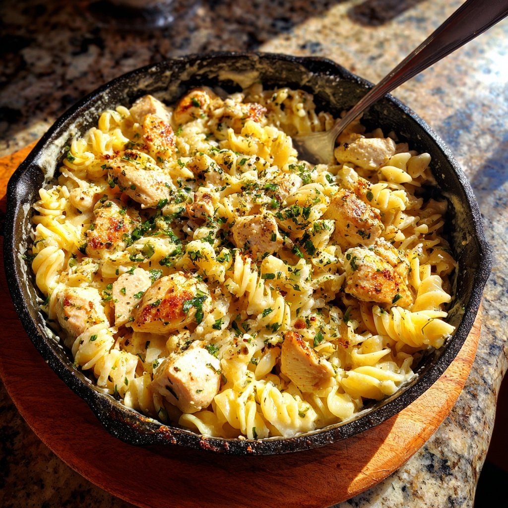 Garlic Butter Chicken Pasta Skillet